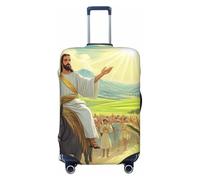 Jesus Rides On A Donkey - Copertura elastica da viaggio per valigia, con stampa, antigraffio, Nero , S