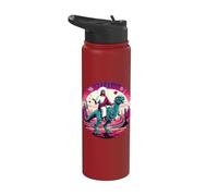 Jesus Riding Space T-Rex Robot Dinosauro Meme Sci-Fi Believer Stainless Steel Insulated Water Bottle
