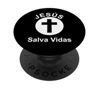Jesús salva vidas | Christian Bible Verse Religious Faith PopSockets PopGrip Adesivo