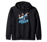 Jesus Save Baseball Giocatore di sport Religioso Cristiano Fede Felpa con Cappuccio