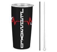 Jesus Saved My Life 1 Bicchiere termico in acciaio inossidabile da 20 once, Tazza da viaggio per auto a doppia parete sottovuoto con coperchio e cannuccia per regali di caffè per uomini e donne