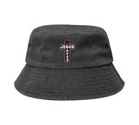 Jesus Saves Christi Christianity Cross Cappello Bob Casual Cappelli da Sole per Uomini Donne, Shopping Viaggio Campeggio Pieghevole Cappello Pescatore