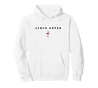 Jesus Saves - Christian Faith Cross Gospel Minimal Text Felpa con Cappuccio