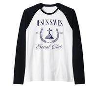Jesus Saves Christian Women Maglia con Maniche Raglan
