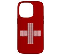 Jesus Saves Cross Repeating Minimal Christian Faith (Red) Custodia per iPhone 14 Pro