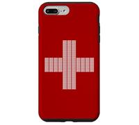 Jesus Saves Cross Repeating Minimal Christian Faith (Red) Custodia per iPhone 7 Plus/8 Plus