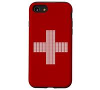 Jesus Saves Cross Repeating Minimal Christian Faith (Red) Custodia per iPhone SE (2020) / 7/8