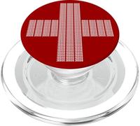 Jesus Saves Cross Repeating Minimal Christian Faith (Red) PopSockets PopGrip per MagSafe