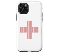 Jesus Saves Cross Repeating Minimal Christian Faith (White) Custodia per iPhone 11 Pro
