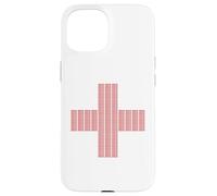 Jesus Saves Cross Repeating Minimal Christian Faith (White) Custodia per iPhone 15