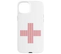 Jesus Saves Cross Repeating Minimal Christian Faith (White) Custodia per iPhone 15 Plus
