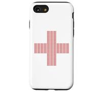 Jesus Saves Cross Repeating Minimal Christian Faith (White) Custodia per iPhone SE (2020) / 7/8