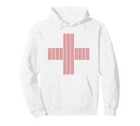 Jesus Saves Cross Repeating Minimal Christian Faith (White) Felpa con Cappuccio