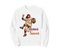 Jesus Saves Funny Baseball Meme Christian Religious Humor Felpa