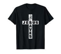 Jesus Saves - La Croce Cristiana Chi-Rho - Vintage Maglietta