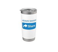 Jesus Saves! Share! Minimal Text Evangelism Gospel Bicchiere termico in acciaio inox doppia parete
