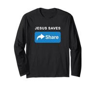 Jesus Saves! Share! Minimal Text Evangelism Gospel Maglia a Manica