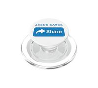 Jesus Saves! Share! Minimal Text Evangelism Gospel PopSockets PopGrip per MagSafe
