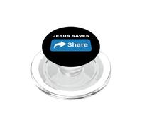 Jesus Saves! Share! Minimal Text Evangelism Gospel PopSockets PopGrip per MagSafe