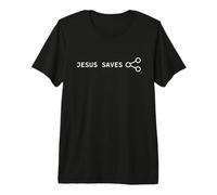 Jesus Saves! Share Node Minimal Text Evangelism Gospel Maglietta Premium