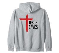 Jesus Saves Sign Cross Christian Minimal Religious Faith God Felpa con Cappuccio