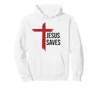 Jesus Saves Sign Cross Christian Minimal Religious Faith God Felpa con Cappuccio