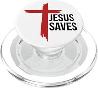 Jesus Saves Sign Cross Christian Minimal Religious Faith God PopSockets PopGrip per MagSafe
