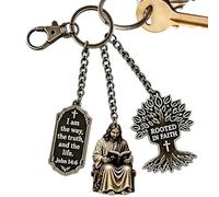 Jesus Scripture Keychain - John 14:6 Faith Keychain for Bags and Keys
