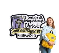 Jesus Sew On Patch - Christian Applique Patch, Religious Jesus Design, Sew On Fabric Pattch | Backpack Clothes Jacket Jeans Hat Decoration Christian Faith Accessories DIY Craft Sewing Use