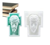 Jesus Silicone Mold - Christian Candle Making Mould - Non Stick Resin Craft | Cross Making Mold Thanksgiving Holiday Birthday Uffizi Home Room School Home Desktop
