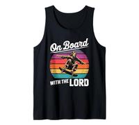 Jesus Skateboard Retro Tramonto On Bord with The Lord Skater Canotta