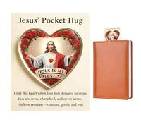 Jesus Spaces Hug - Simbolo di consolazione in acrilico, stile con bordi lucidati, mini lavagna incoraggiante, accessorio per ricordi spirituali, compatto per compagni motivazionali | Colleghi