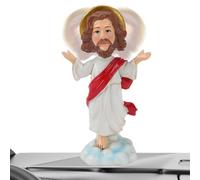 Jesus - Statua religiosa per cruscotto, statuetta decorativa simbolica, decorazione dipinta a mano, accessorio per auto ispirato alla fede, design mobile