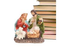 Jesus Statue, Christmas Figurine Nativity Scene Table Decor, Religious Desk Accessory with Detailed Craftsmanship, Ideal Holiday Decoration for Fireplace Desktop Bedroom Living Room Dorm Hotel