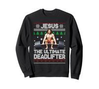 Jesus The Ultimate Deadlifter Brutto Natale Sollevamento Pesi Felpa