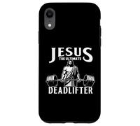 Jesus The Ultimate Deadlifter Funny Christian Workout Gym Custodia per iPhone XR