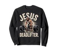 Jesus The Ultimate Deadlifter Muscolare Palestra Divertente Christian Felpa