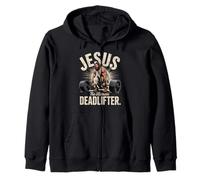 Jesus The Ultimate Deadlifter Muscolare Palestra Divertente Christian Felpa con Cappuccio
