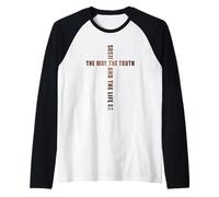 Jesus The Way The Truth And The Life - John 14:6 Cross Maglia con Maniche Raglan