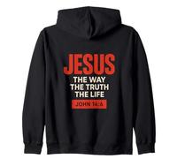 Jesus The Way The Truth The Life Giovanni 14 6 Versetto Fede Felpa con Cappuccio