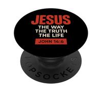 Jesus The Way The Truth The Life Giovanni 14 6 Versetto Fede PopSockets PopGrip Adesivo