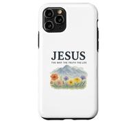 Jesus The Way The Truth The Life Watercolor Mountains Custodia per iPhone 11 Pro