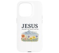 Jesus The Way The Truth The Life Watercolor Mountains Custodia per iPhone 15 Pro