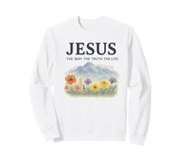 Jesus The Way The Truth The Life Watercolor Mountains Felpa