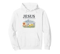 Jesus The Way The Truth The Life Watercolor Mountains Felpa con Cappuccio