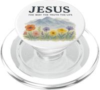 Jesus The Way The Truth The Life Watercolor Mountains PopSockets PopGrip per MagSafe
