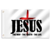 Jesus The Way Truth Life Bandiera All'Aperto 90X150Cm Divertenti Banner Moda Bandiera Del Giardino Per Il Portico Cortile Feste