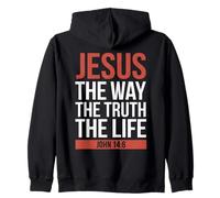 Jesus The Way Truth Life Giovanni 14 6 Versetto Biblico Felpa con Cappuccio