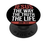 Jesus The Way Truth Life Giovanni 14 6 Versetto Biblico PopSockets PopGrip Adesivo