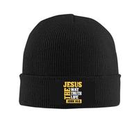 Jesus The Way Truth Life John 14：6 Christianty Uomo Donna Berretto Beanie in Maglia Flessibile Watch cap Comodo Beanie Cappello per Calcio Ciclismo Sci